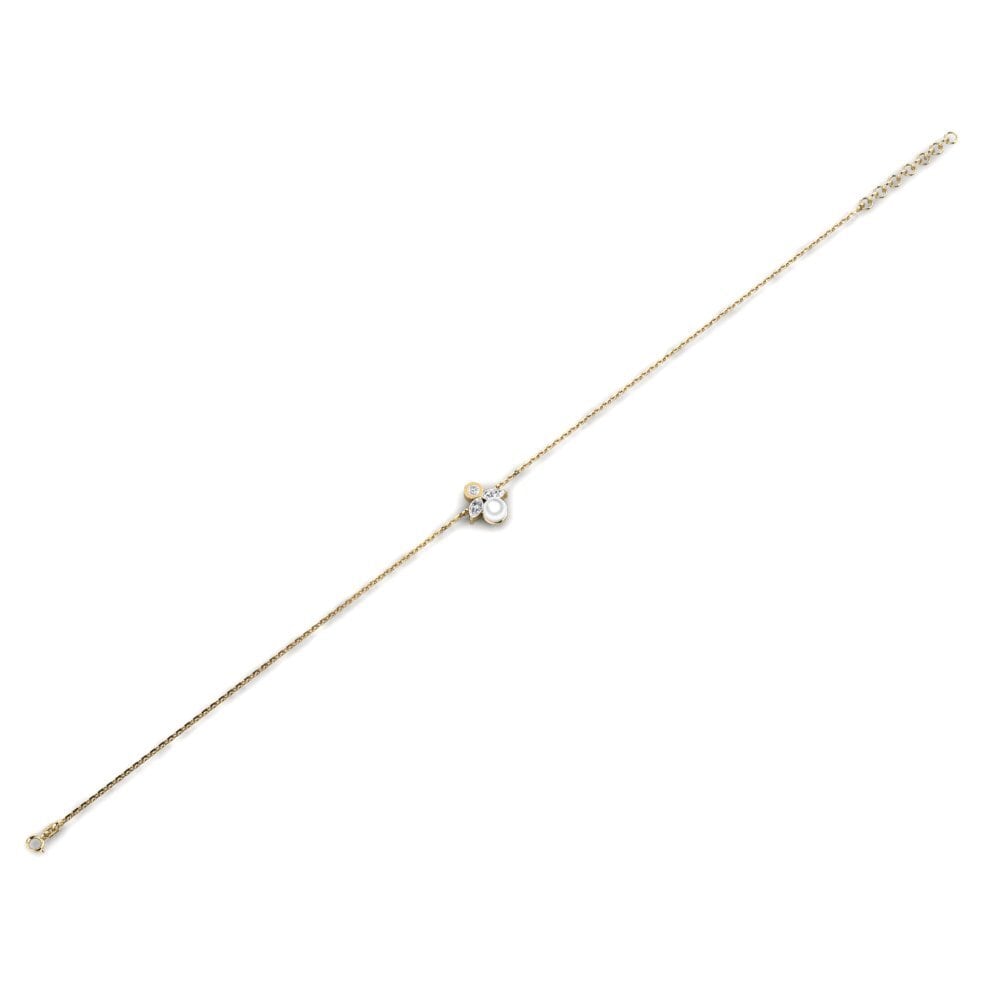 18k Oro Amarillo Diamante cultivado en laboratorio Pulsera de Mujer Salteras