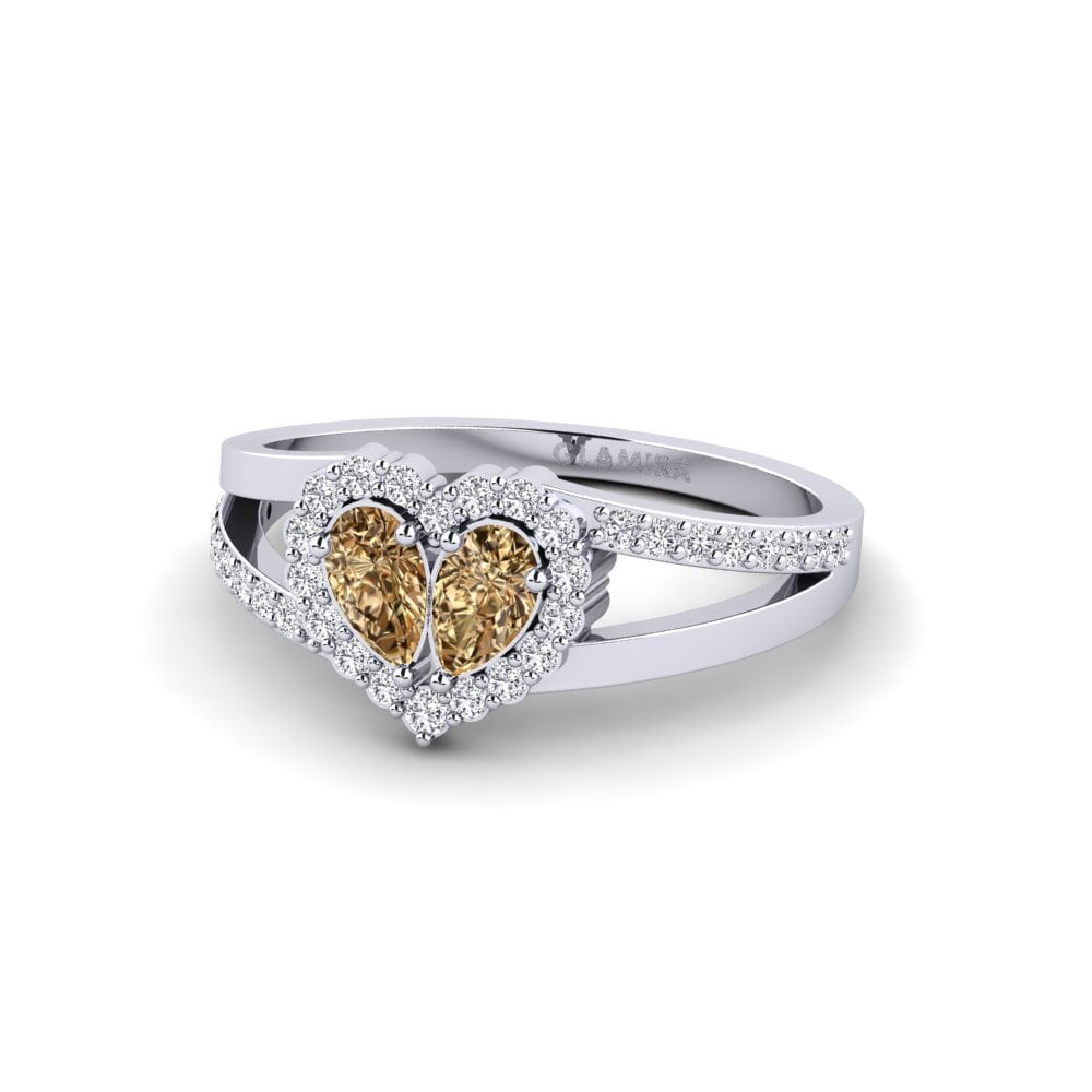 Diamante Castanho Anel Santorinis