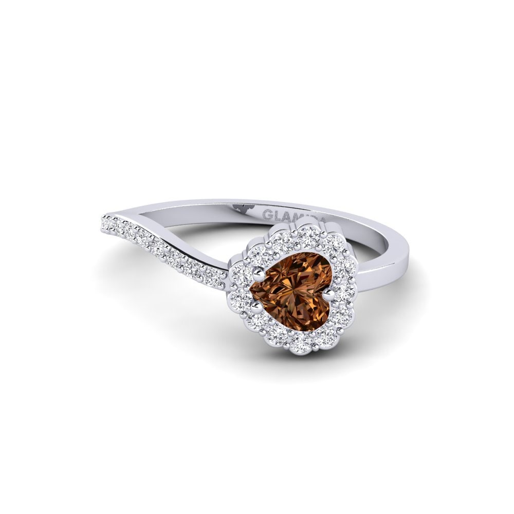 Diamante Castanho Anel Theras
