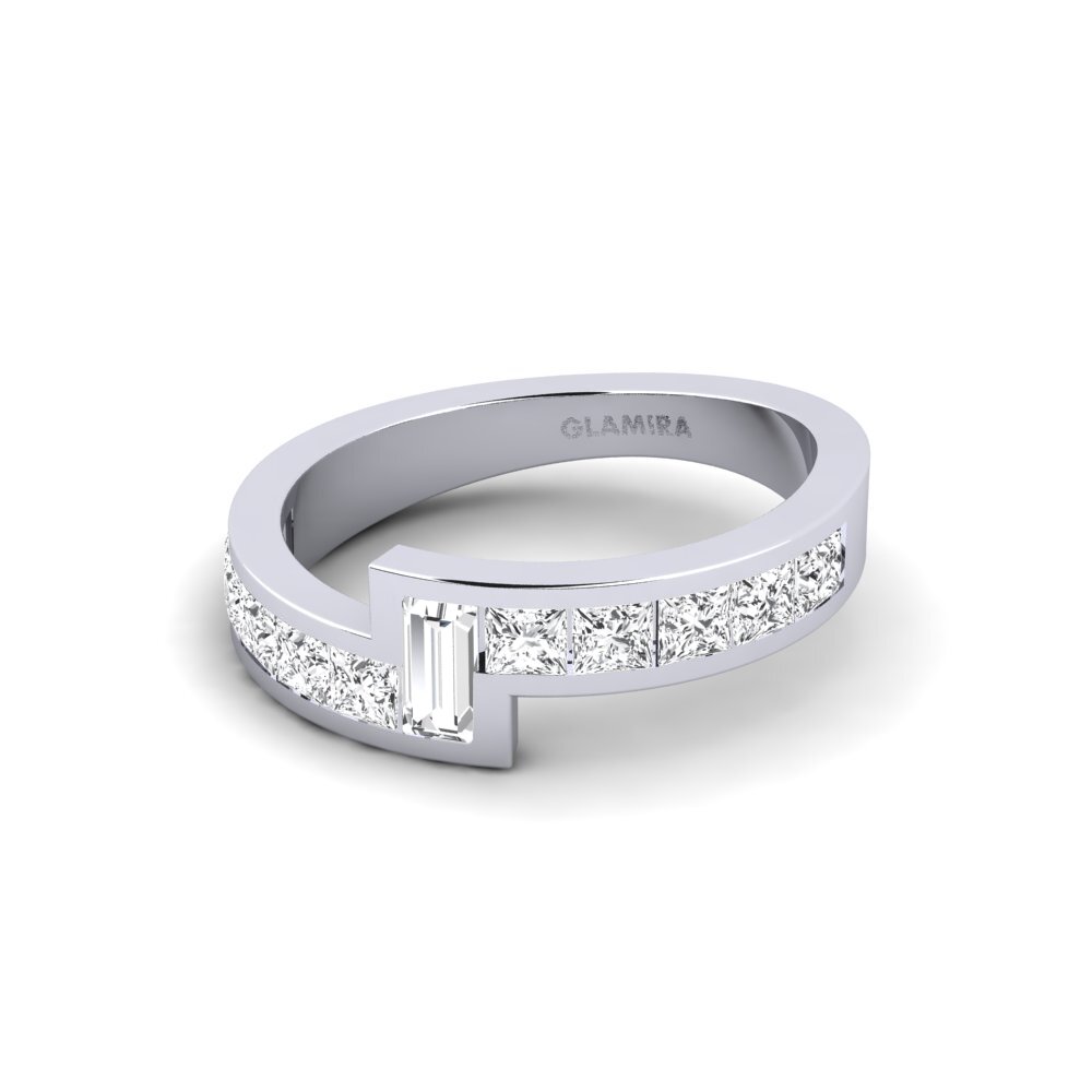 Zafiro blanco Anillo de compromiso Tull