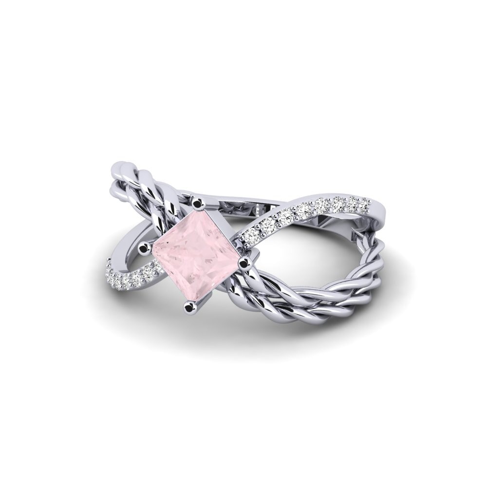 Rose Quartz Engagement Ring Vitmein