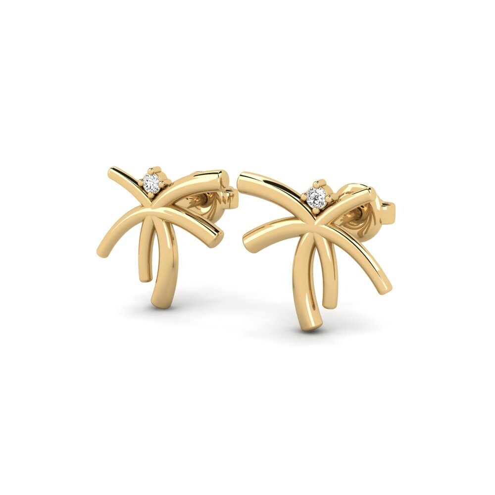 9k Oro Amarillo Moissanita Pendiente de mujer Andole