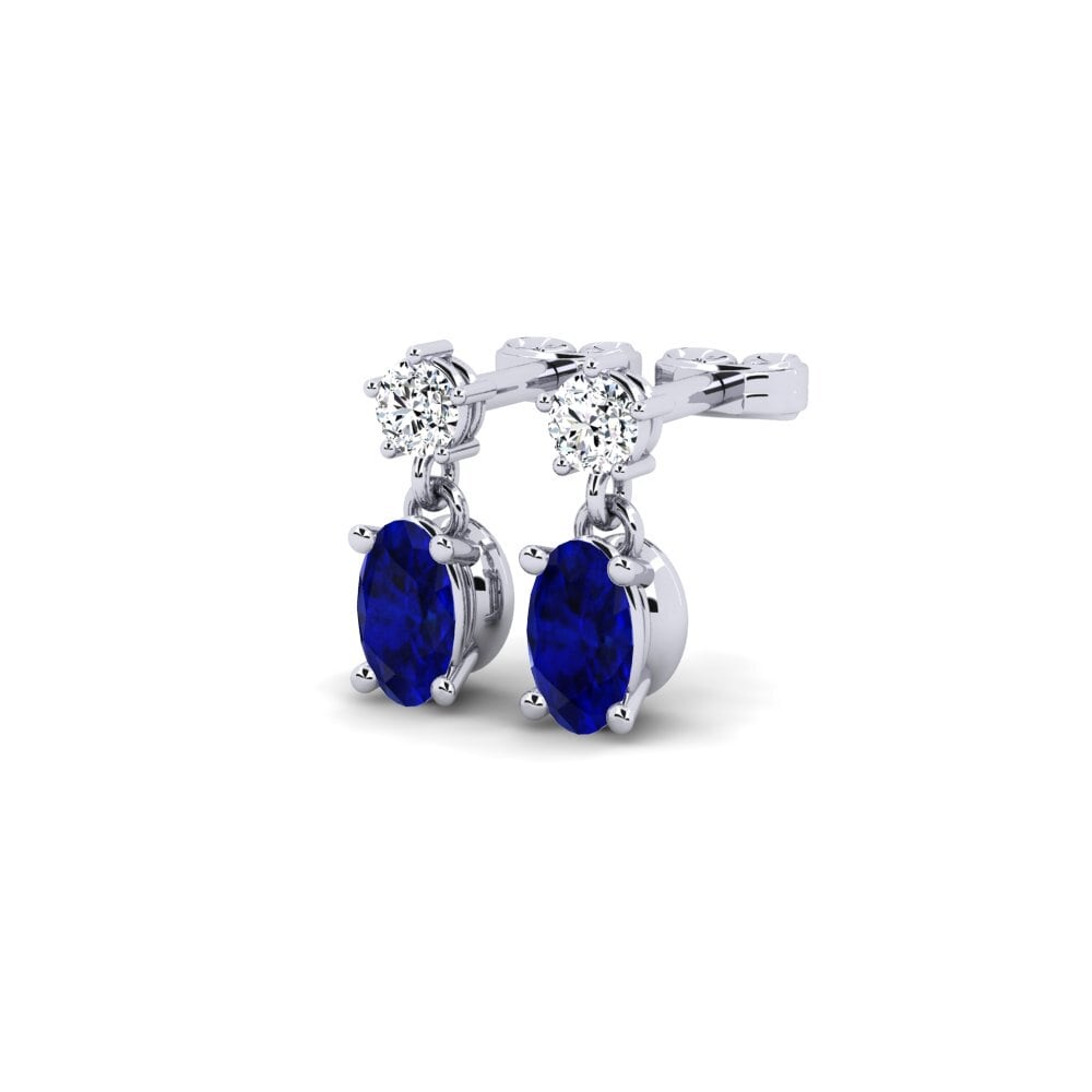 18ct White Gold Sapphire Women's Earring Bedderas