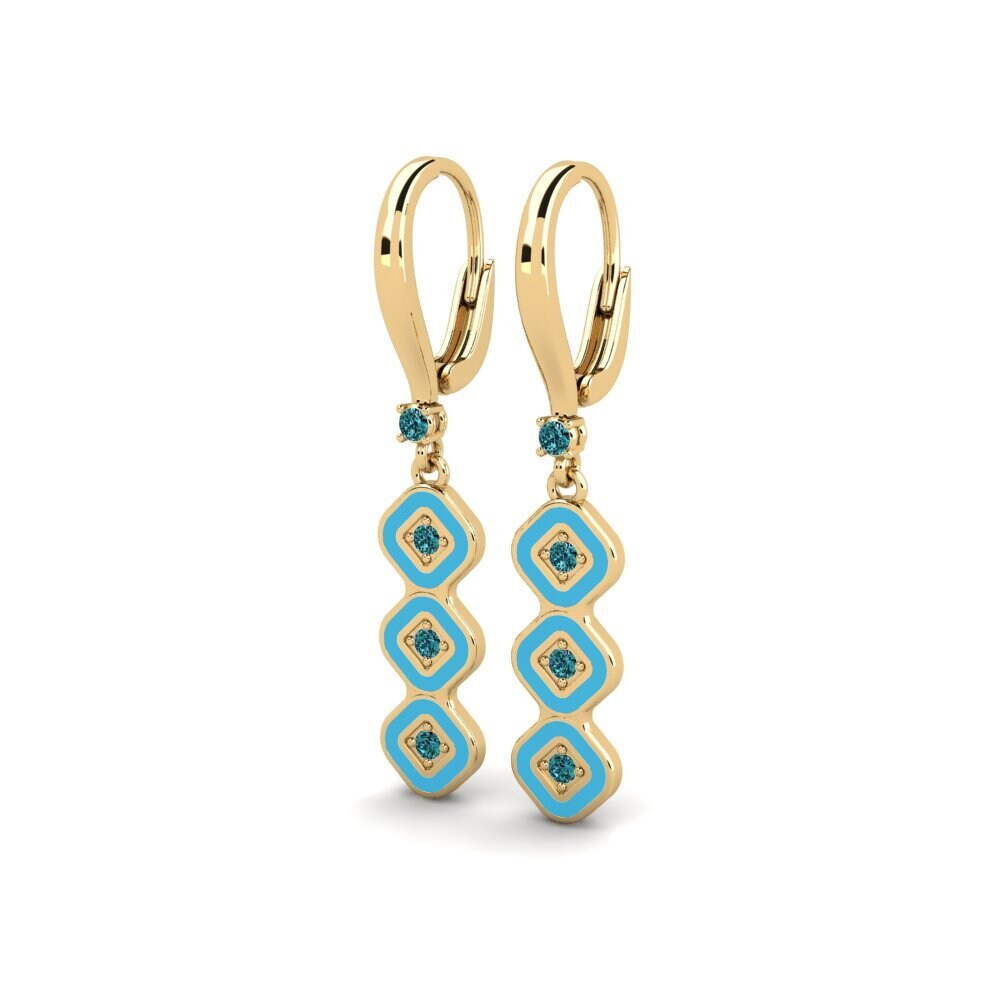 Diamante Azul Pendiente de mujer Bohost