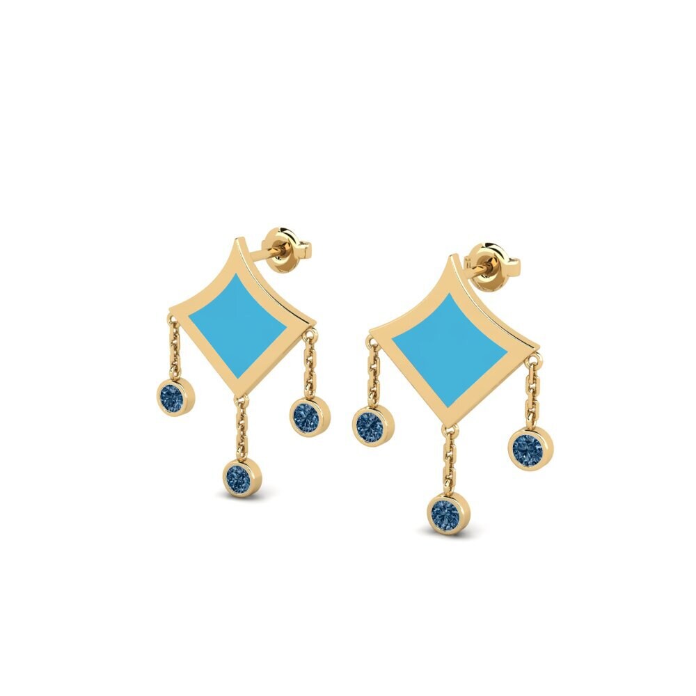 Diamante Azul Pendiente de mujer Breme