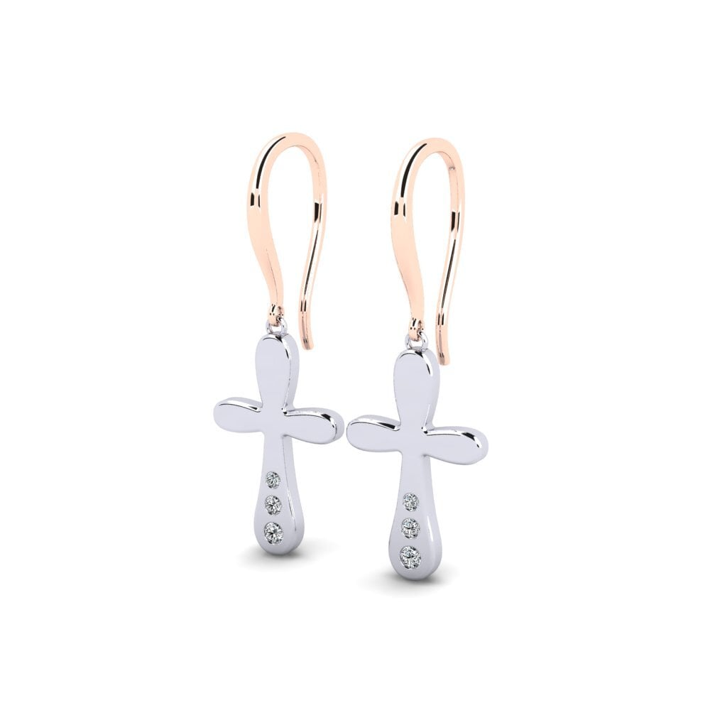9k Oro Rosa & Blanco Pendiente de mujer Srupp