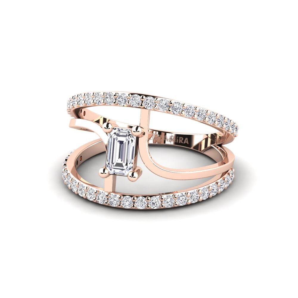 14K Rood Goud Smaragd Ringen Bourges
