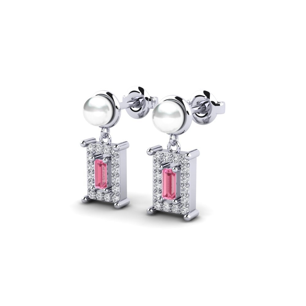Saphir Rose Boucle d'oreille femme Reconstruction