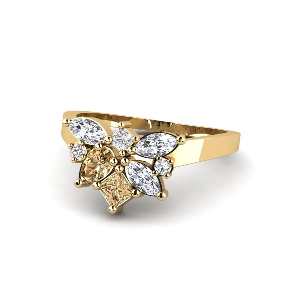 Diamante Castanho Anel Talence