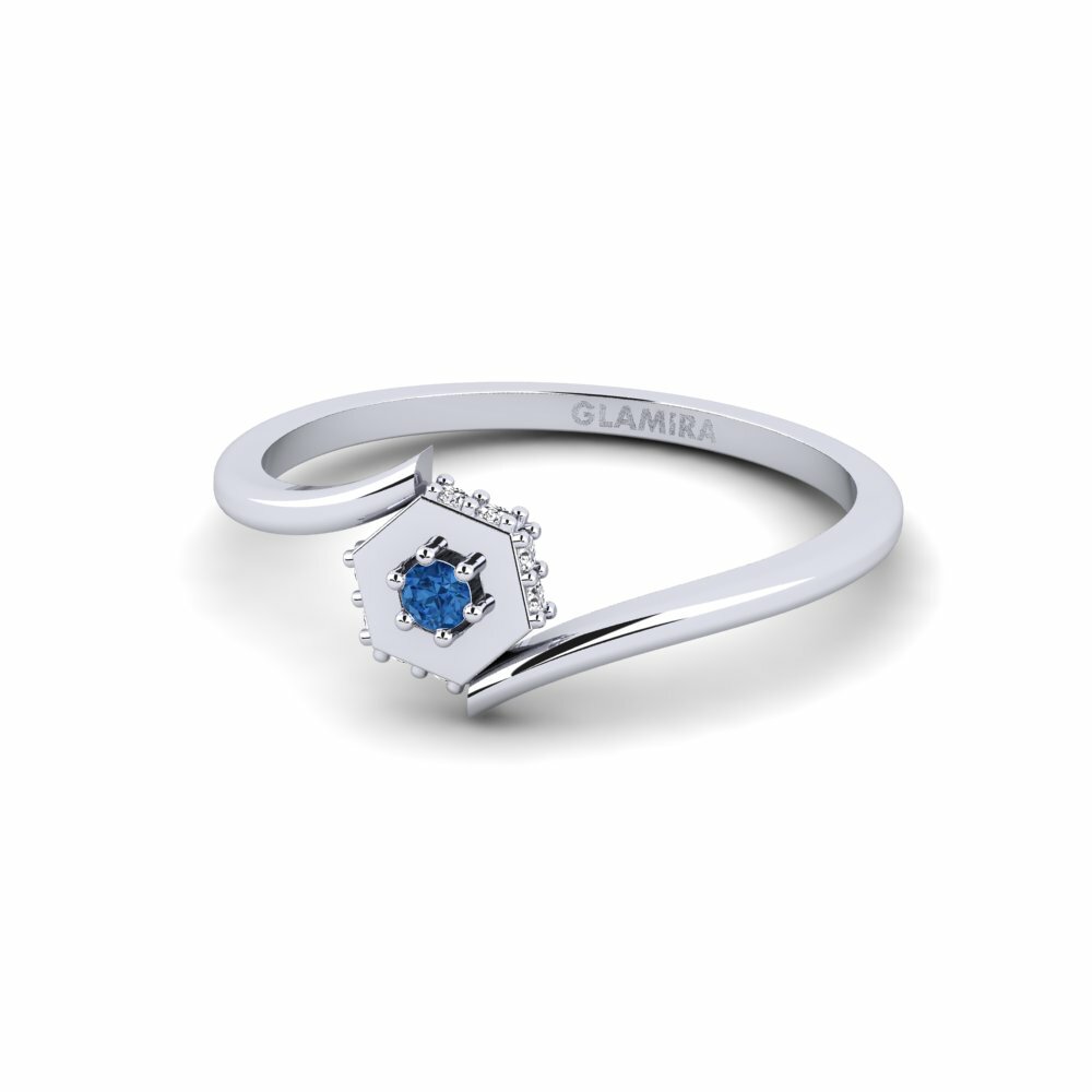 Zircone Bleu Foncé Bague Unprecedentedly