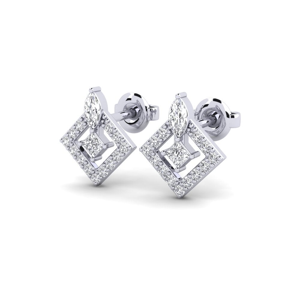 White Silver Diamond Women's Earring Vannes