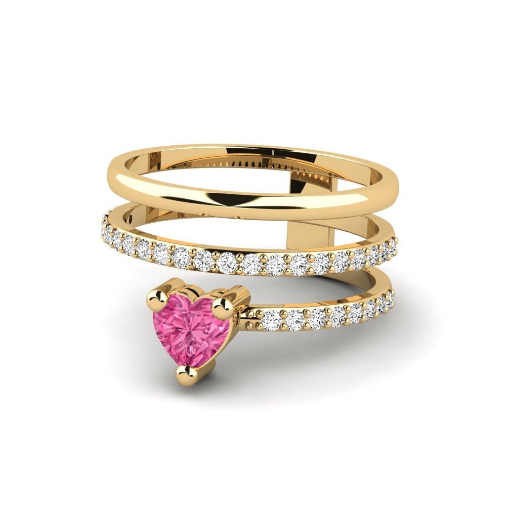 Cuore Tormalina Rosa Anello Vertou