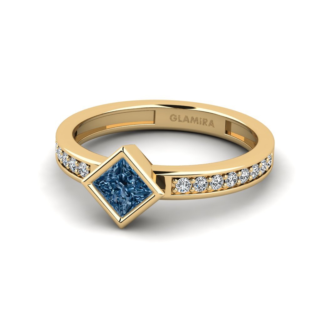 Princess Blue Diamond Engagement Ring Arkate
