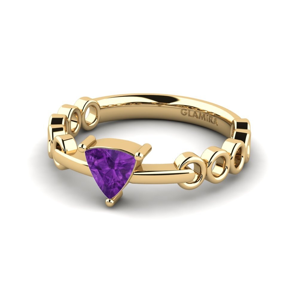 Trillion Amethyst Engagement Ring Gaque