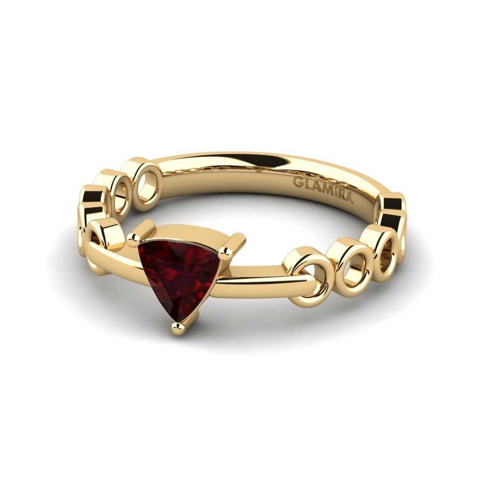 Trillion Garnet Engagement Ring Gaque