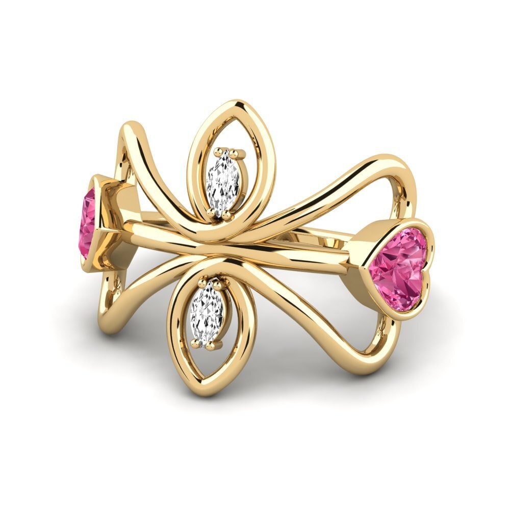 Cuore Tormalina Rosa Anello Leoca