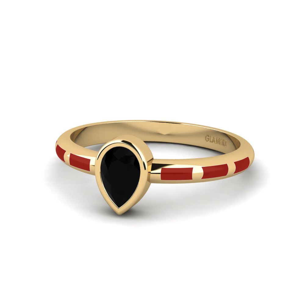 Schwarzer Saphir Ring Stacial