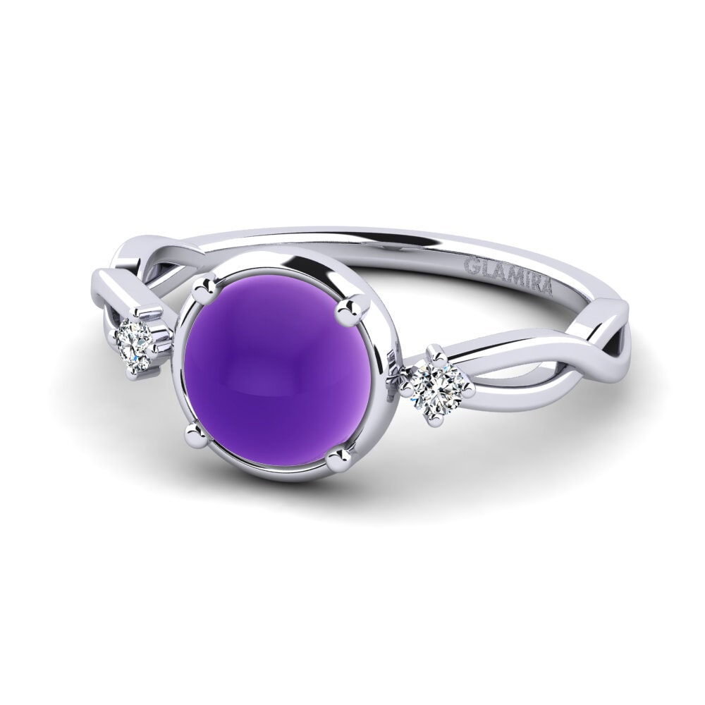 950 Palladium Cabochon Amethyst Ring Stigen