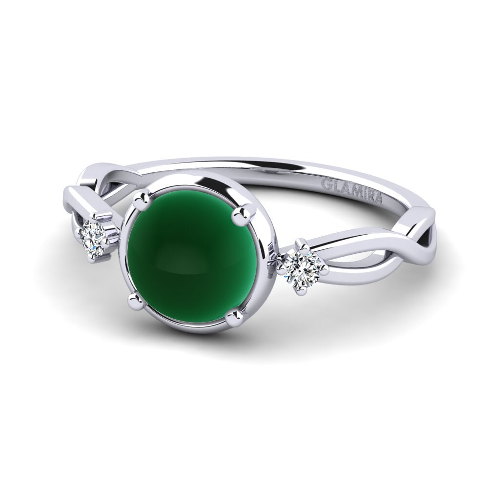 950 Palladium Cabochon Emerald Ring Stigen