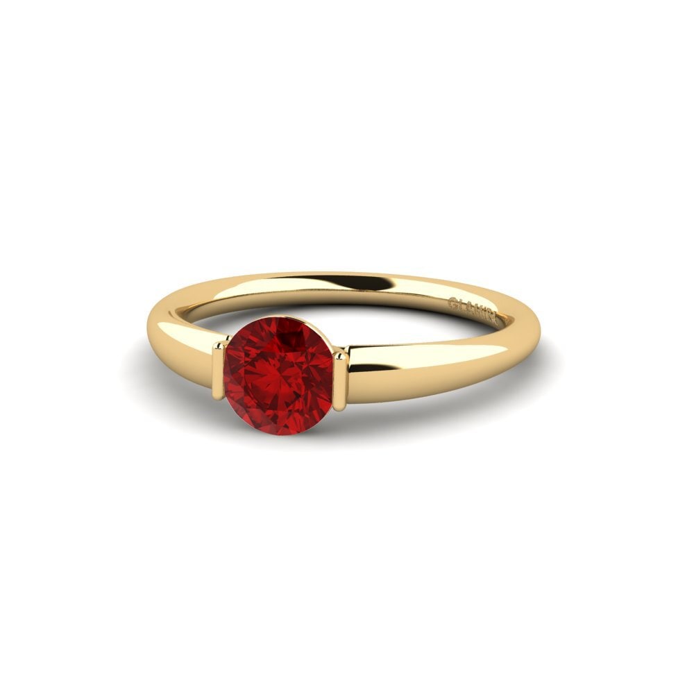 Rubí (Creado en laboratorio) Anillo de compromiso Onboy