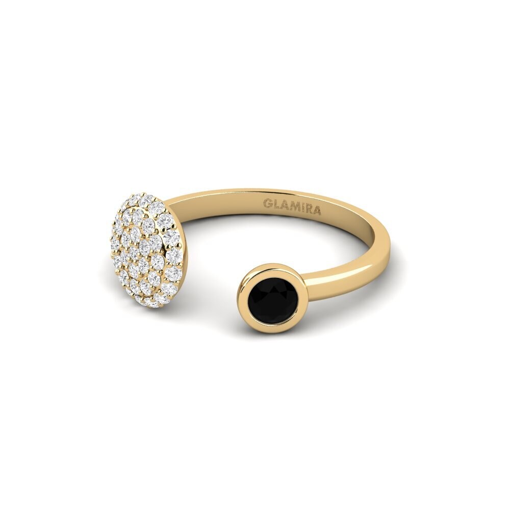 Diamante Negro SYLVIE Anillo Argentu