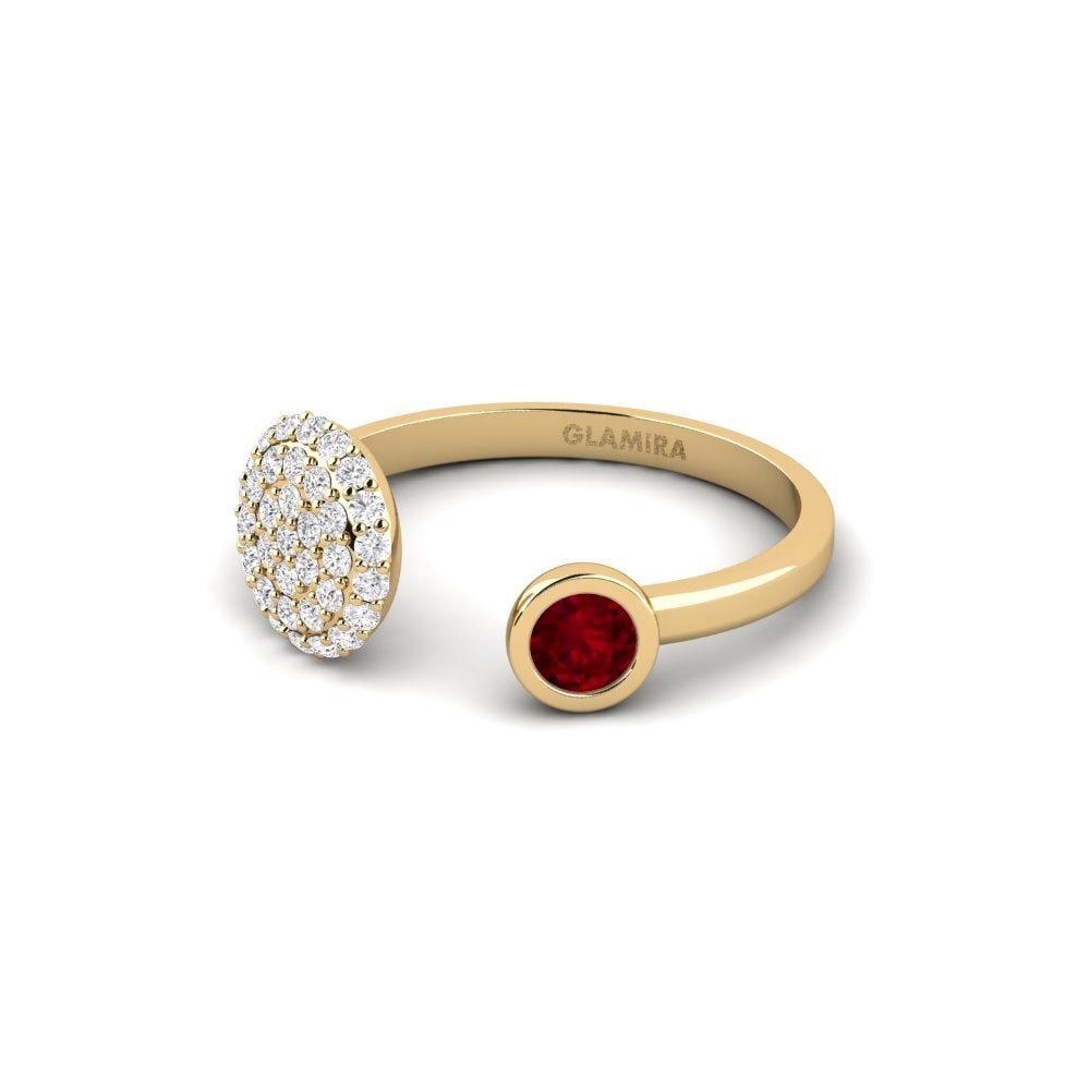 ruby SYLVIE Anel Argentu