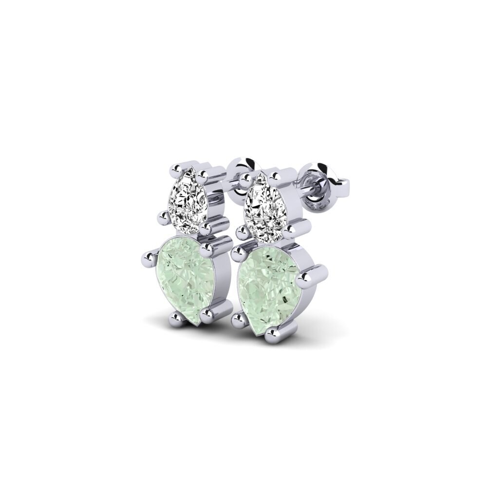 925 Silver Green Amethyst SYLVIE Earring Artsat