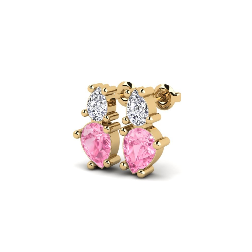 Saphir Rose SYLVIE Boucles D'oreilles Artsat