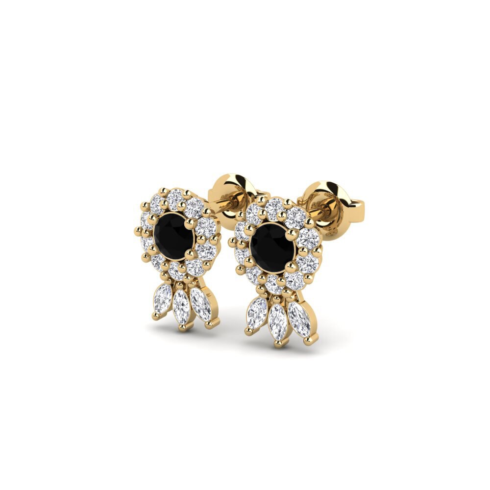 Saphir noir SYLVIE Boucles D'oreilles Bruadar