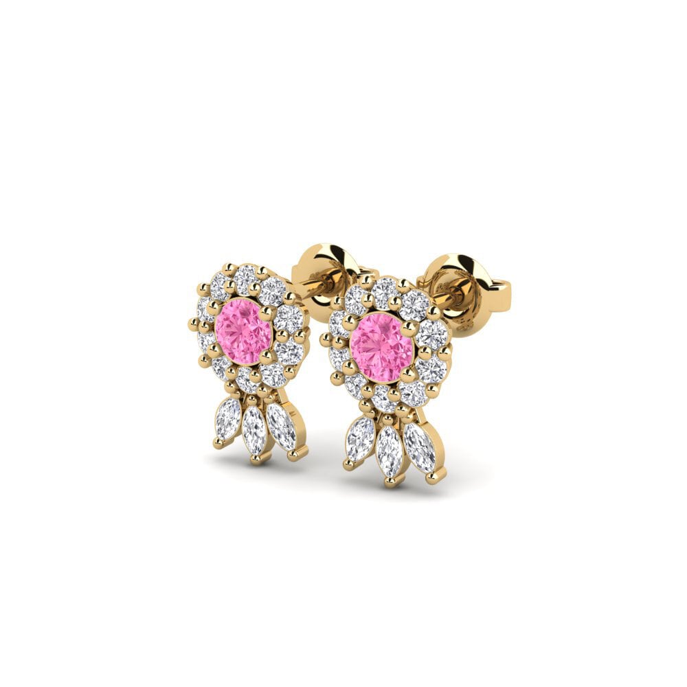 Saphir Rose SYLVIE Boucles D'oreilles Bruadar