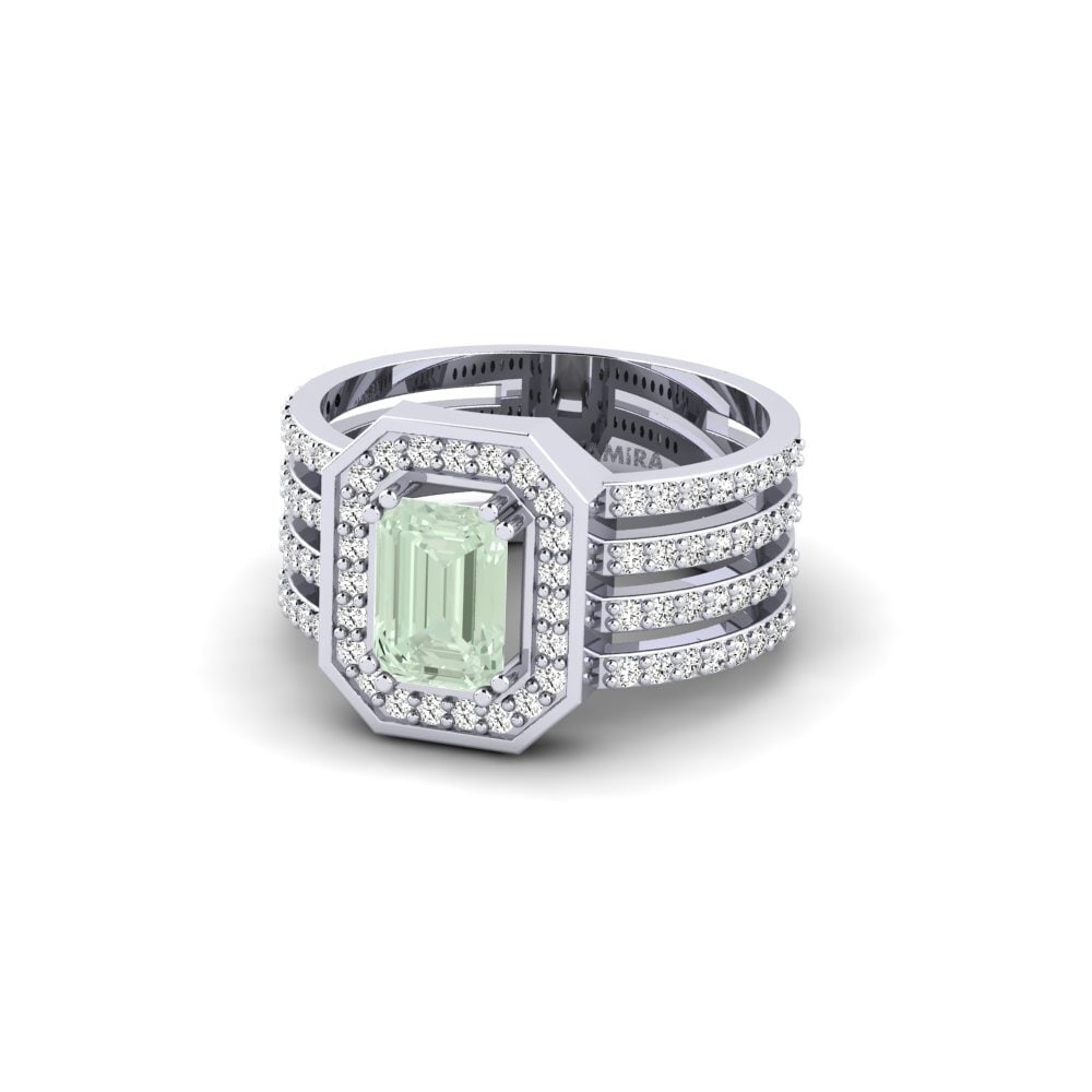 925 Silver Green Amethyst SYLVIE Ring Chaandee