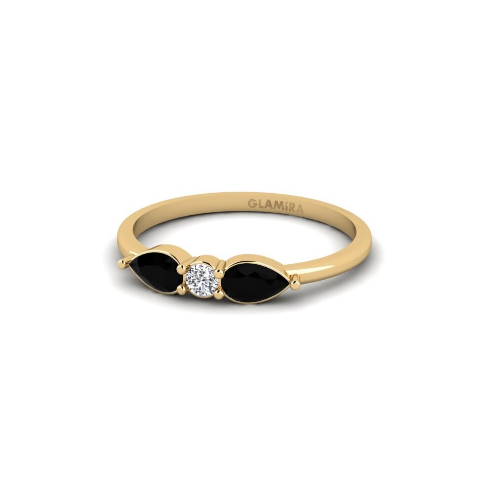 Zafiro negro SYLVIE Anillo Marzanie