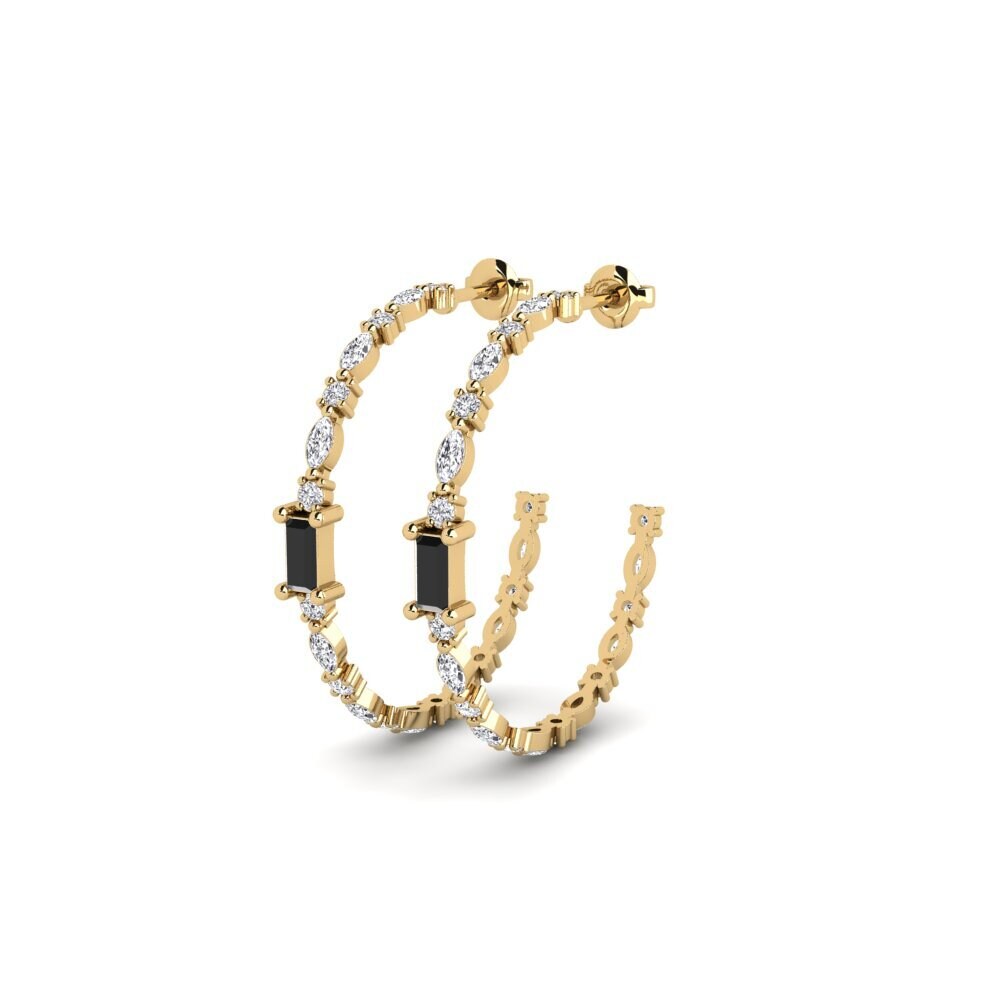 Saphir noir SYLVIE Boucles D'oreilles Moemiti