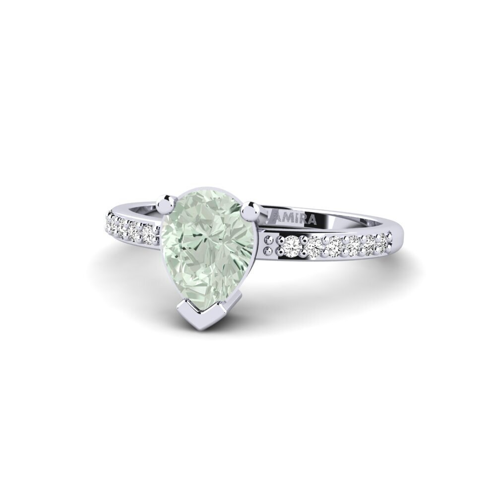 925 Silver Green Amethyst SYLVIE Ring Nyiaj