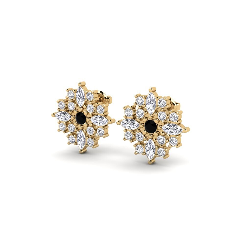 Saphir noir SYLVIE Boucles D'oreilles Sonhar