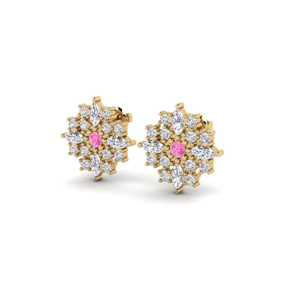 Saphir Rose SYLVIE Boucles D'oreilles Sonhar