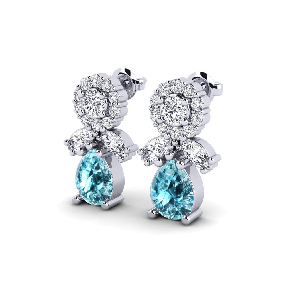Blue Zircon SYLVIE Earring Srebro