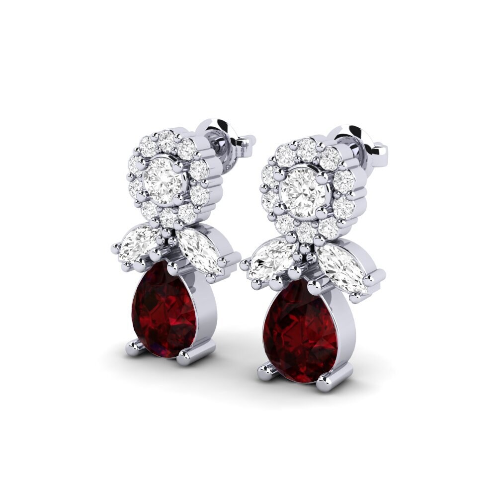Garnet SYLVIE Earring Srebro
