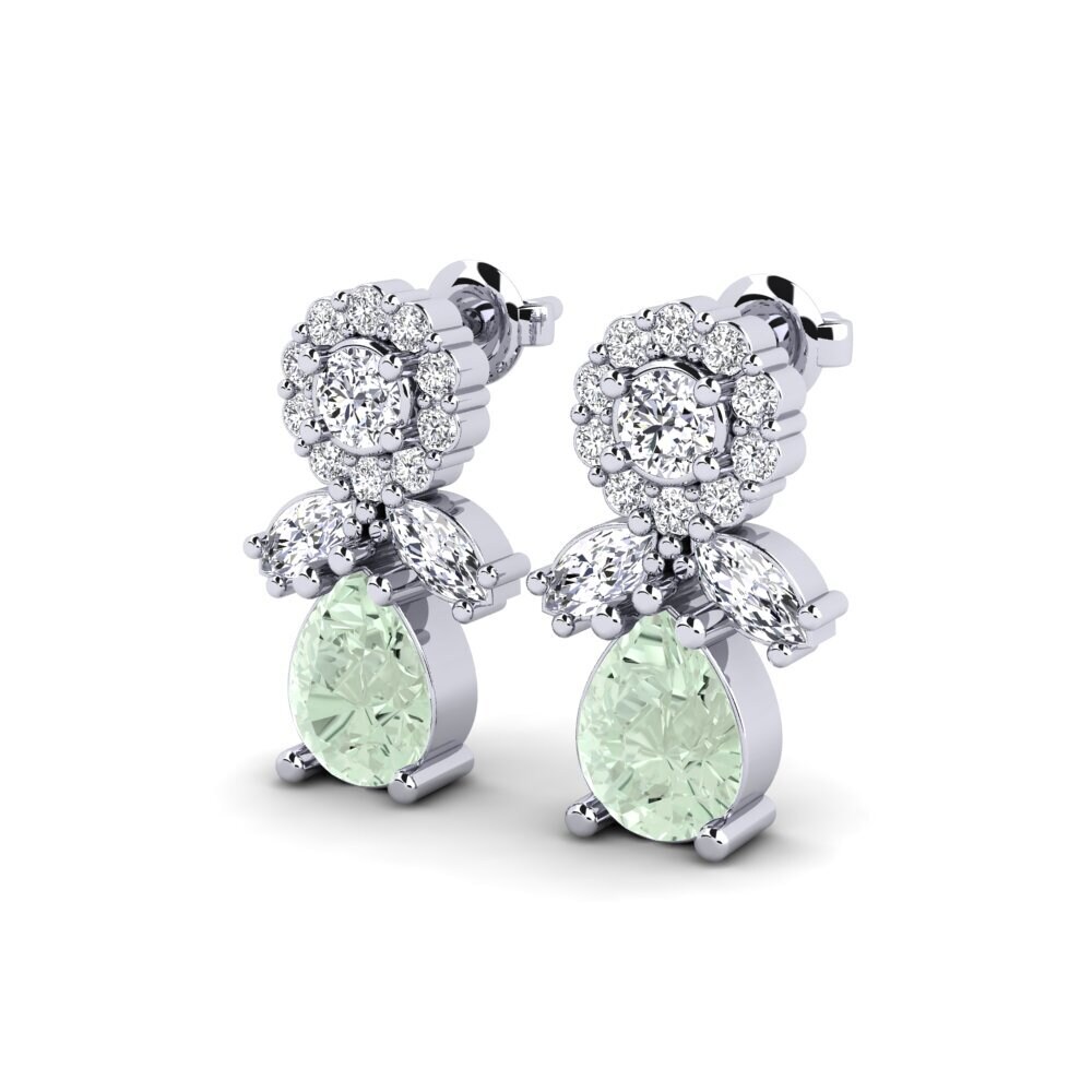 Green Amethyst SYLVIE Earring Srebro