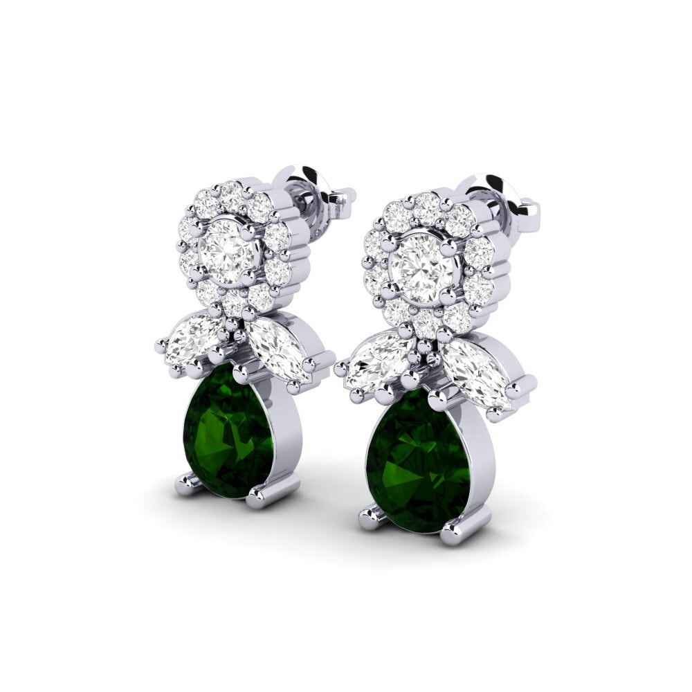 Green Tourmaline SYLVIE Earring Srebro