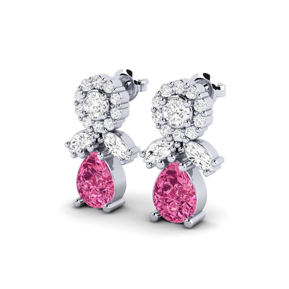 Pink Tourmaline SYLVIE Earring Srebro