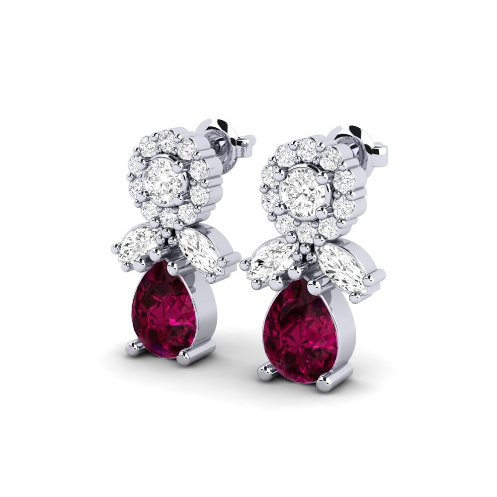 Rhodolite Garnet SYLVIE Earring Srebro