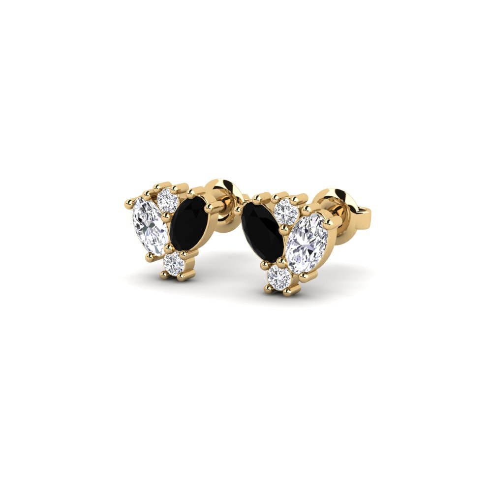 Saphir noir SYLVIE Boucles D'oreilles Sueno