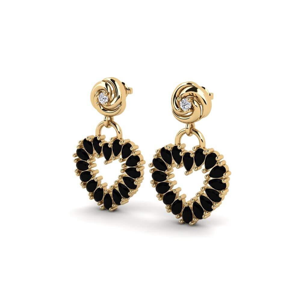 Saphir noir SYLVIE Boucles D'oreilles Teukros