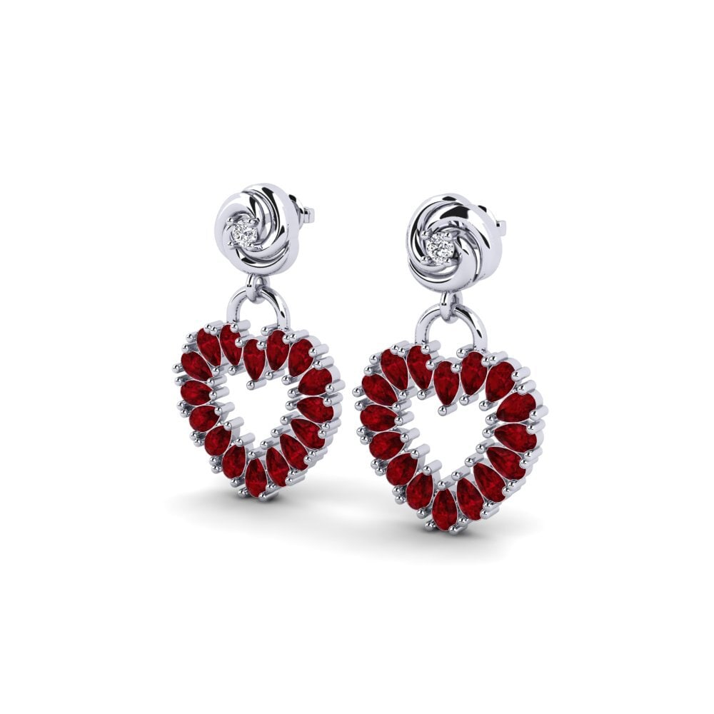 Paladio 950 Rubí SYLVIE Pendientes Teukros