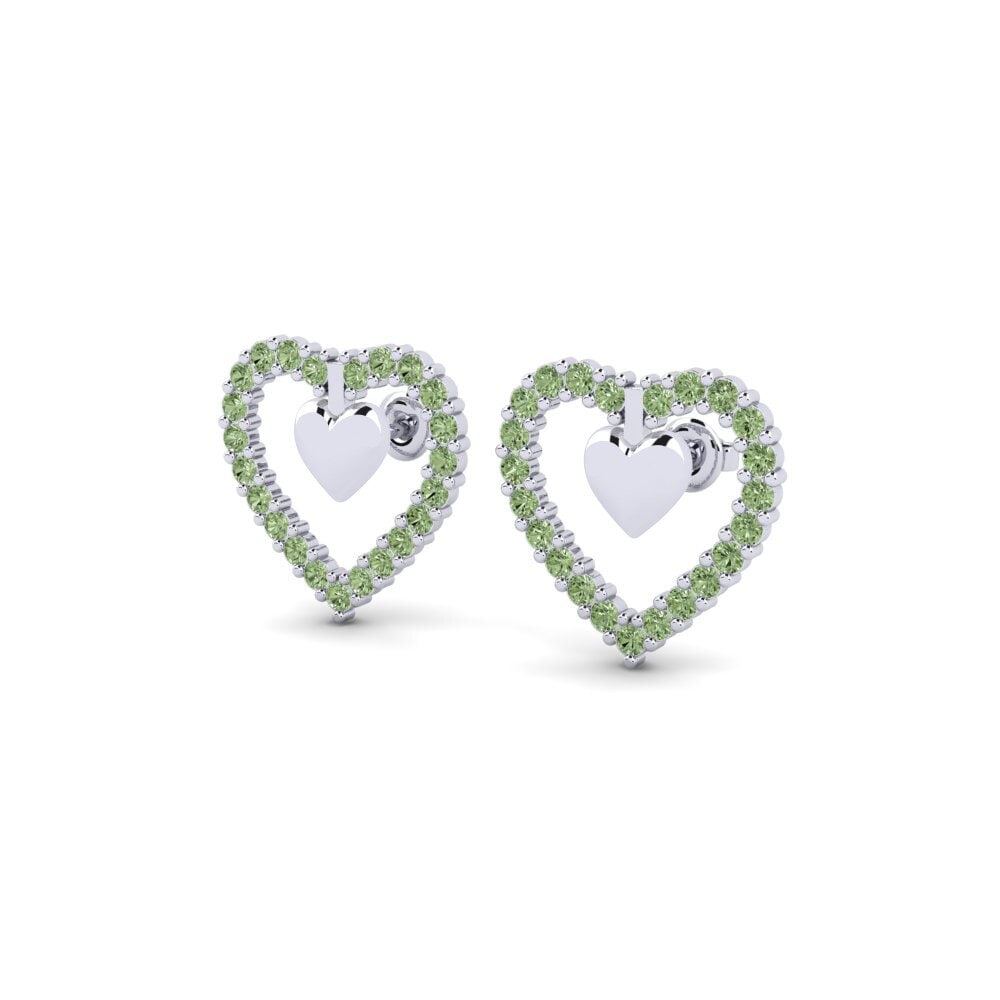 950 Platinum Green Diamond SYLVIE Earring Theseus