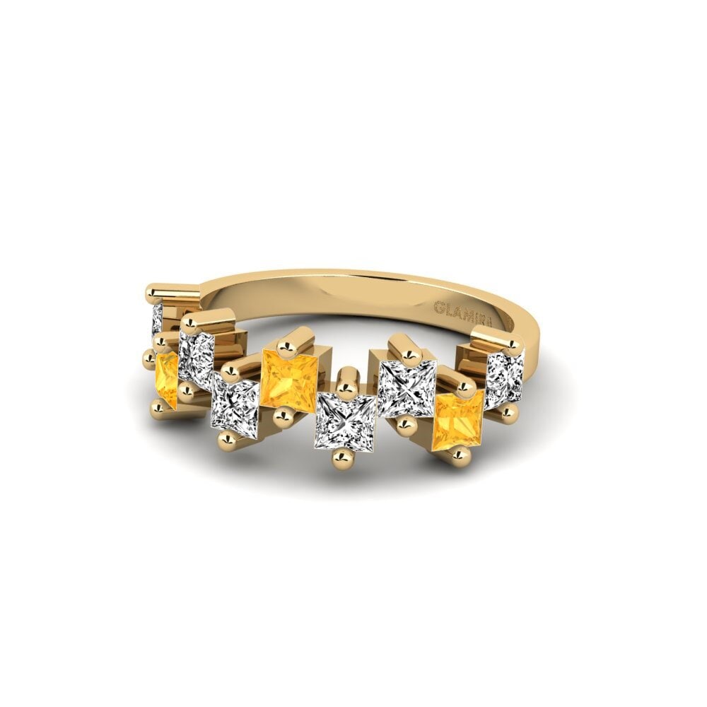 Citrine SYLVIE Ring Airgid