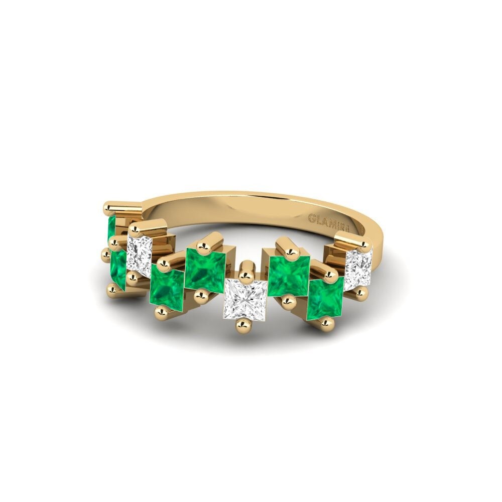 Emerald SYLVIE Ring Airgid