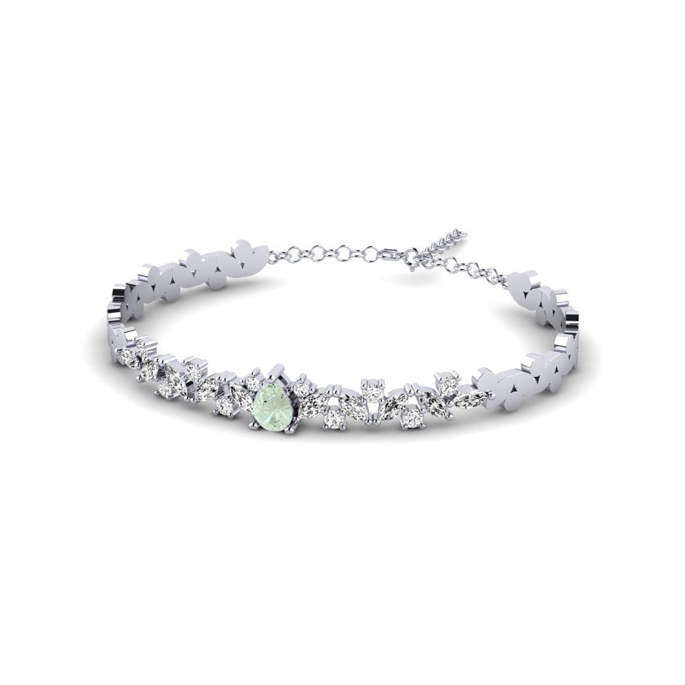 925 Silver Green Amethyst SYLVIE Bangle Leija