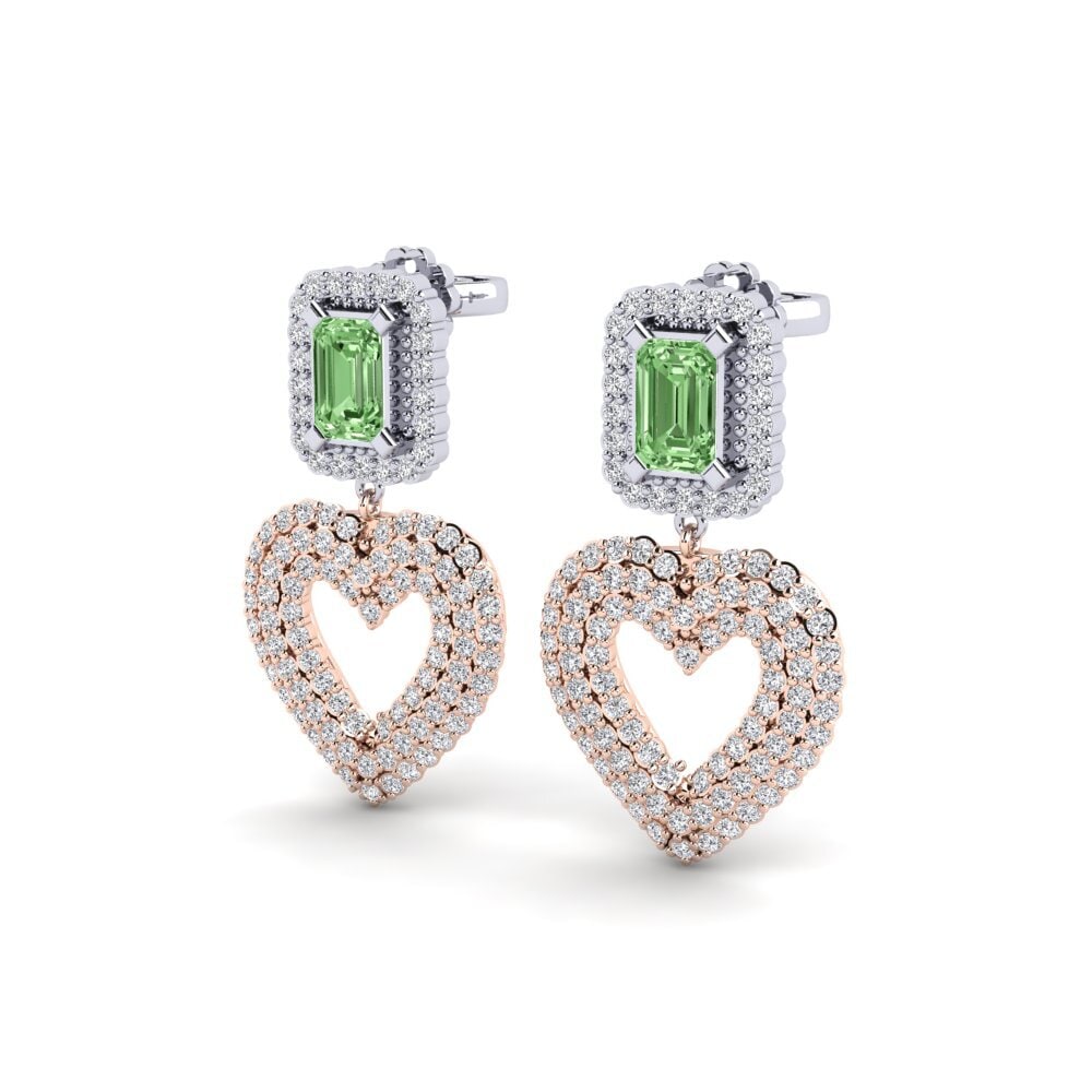 14k Rose & White Gold Green Diamond SYLVIE Earring Palata